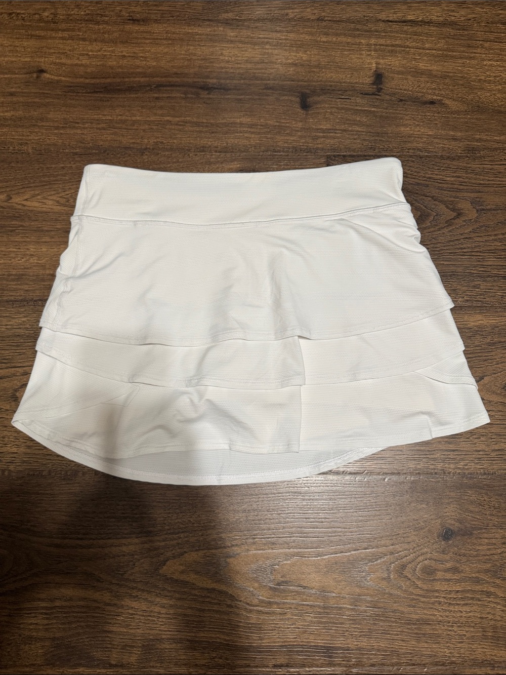 Athleta White Layered Ruffle Active Skirt